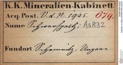 Etiketten zu Baryt (NHMW-MIN-As832)